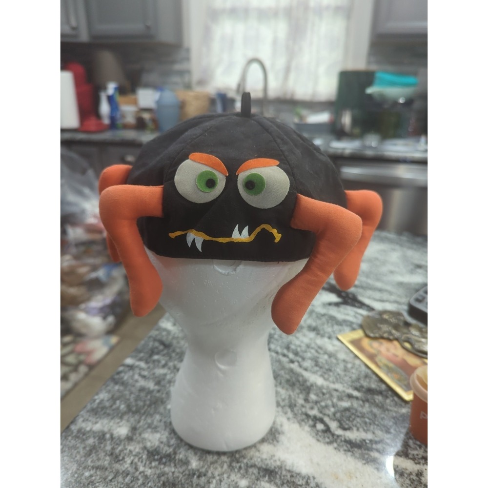 Vintage Russ Berrie Halloween Beanie Spider Hat Cap Adult Size